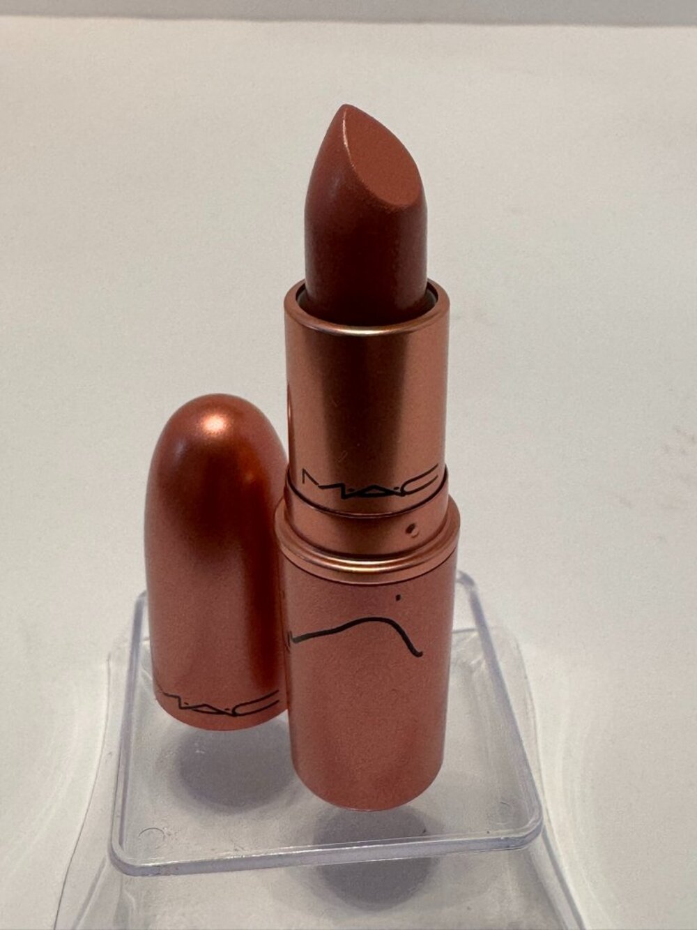 MAC Nicki's Nude Amplified Creme Lipstick Pink Metallic Case New